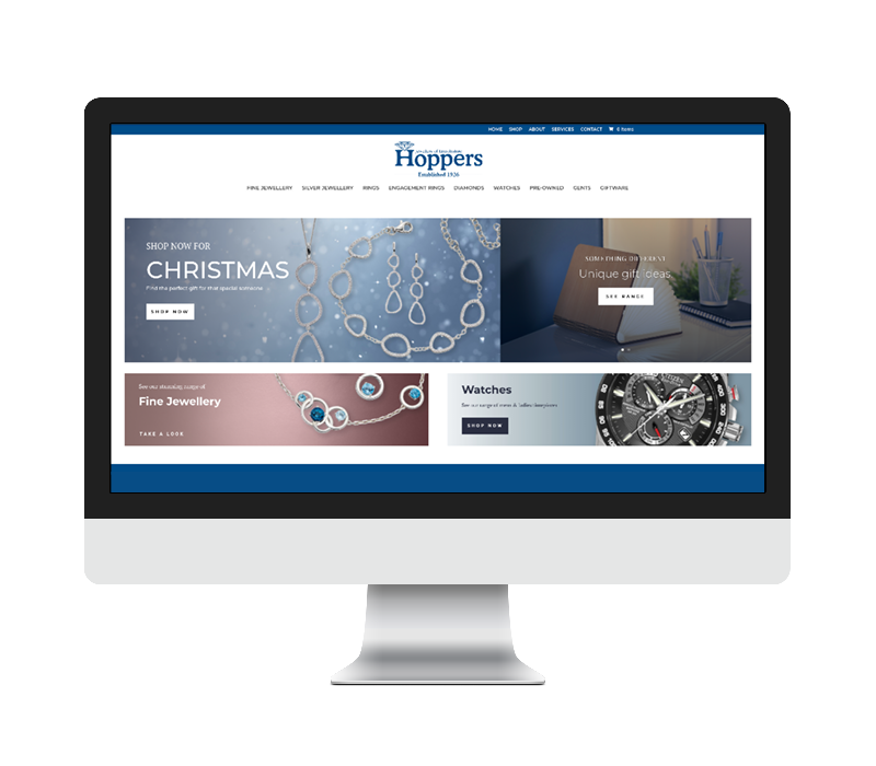 Hoppers website on desktop